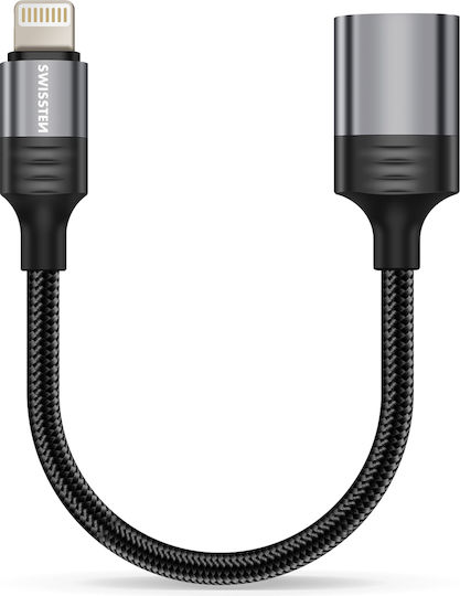 Swissten iPhone Lightning Male to USB Female OTG Adapter Black