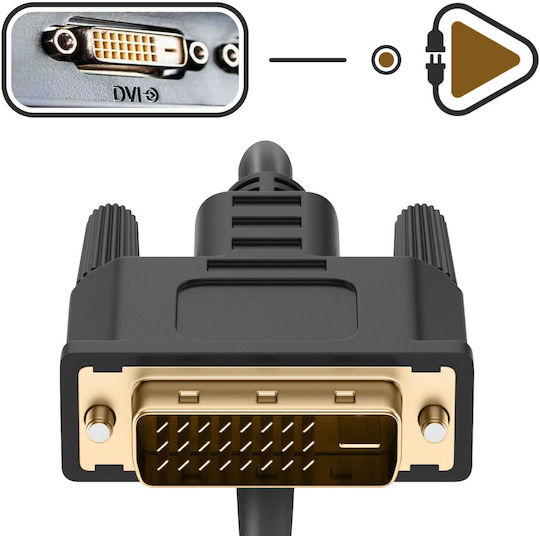 Видео Адаптер 1м HDMI Мъжки Към DVI Женски Full HD 1080p