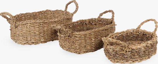 Gift Decor Storage Basket Wicker Brown 3 Pieces