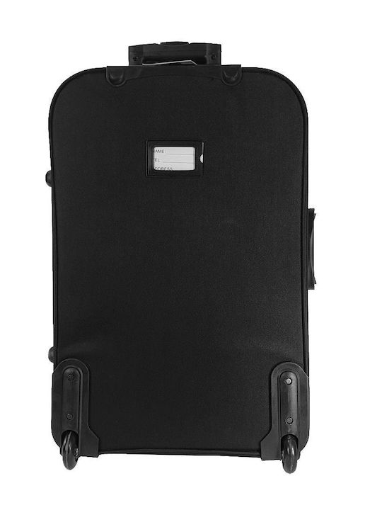 Seagull Medium Black Travel Suitcase With 4 Wheels Height 65cm