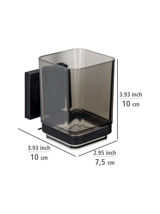 Wenko Wall Mounted Plastic Cup Holder Black