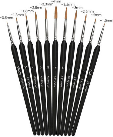 Paint Brushes 11pcs Stand Maaleo 26118