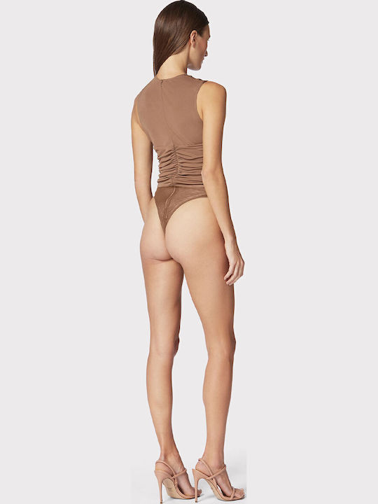 Body Ruched Jersey Plunge Herve Leger