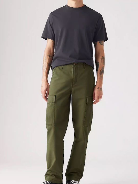 Xx Ανδρικό Παντελόνι Cargo με Ίσια Γραμμή Dark Olive