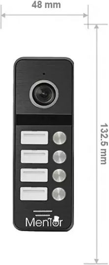 Post Exterior Interfon Video 4 Familii Wireless Wifi Ip65 2mp Full-hd Ir 4 Butoane Mentor Sy066