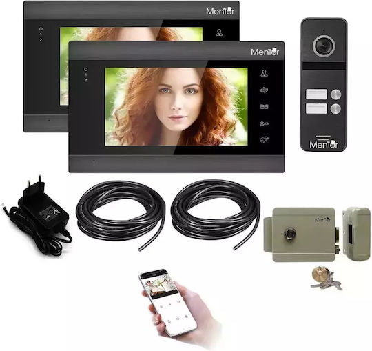 Post Exterior Interfon Video 2 Familii Wireless Wifi Ip65 2mp Full-hd Ir 4 Fire Mentor Sy064