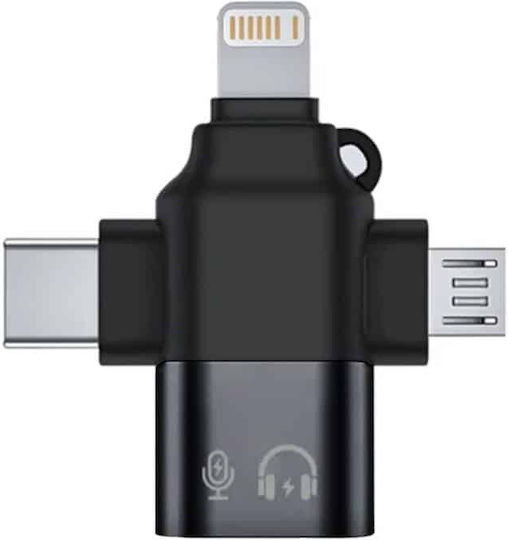 Techsuit Μετατροπέας USB-C / Lightning male σε Lightning / USB-C male 1τμχ