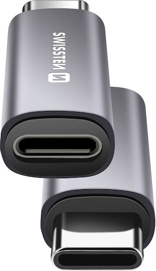 Swissten USB-C Male To Lightning Female 3A Charging Adapter Gray