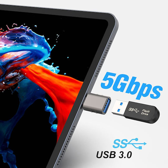 Techsuit Μετατροπέας USB-C / Thunderbolt 3 female σε Thunderbolt 3 female Γκρι 1τμχ