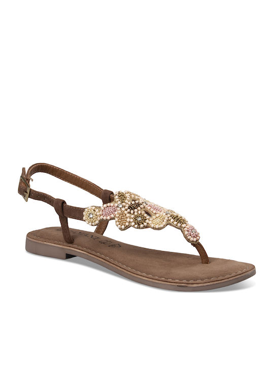 Women's Flat Sandals in Brown Color