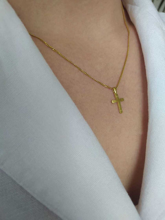 Dio Jewellery Lab Ασημένιος Σταυρός Επιχρυσωμένος