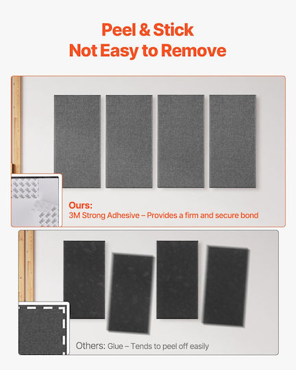 Vevor Audio Treatment Panel 4 Pieces 23.6cm x 11.8cm In Gray Color