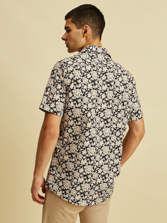 Short-sleeved Shirt Floral Black