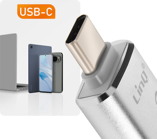 Linq Otg Usb Usb C La Usb C Adaptor Transfer Rapid De Date Argintiu