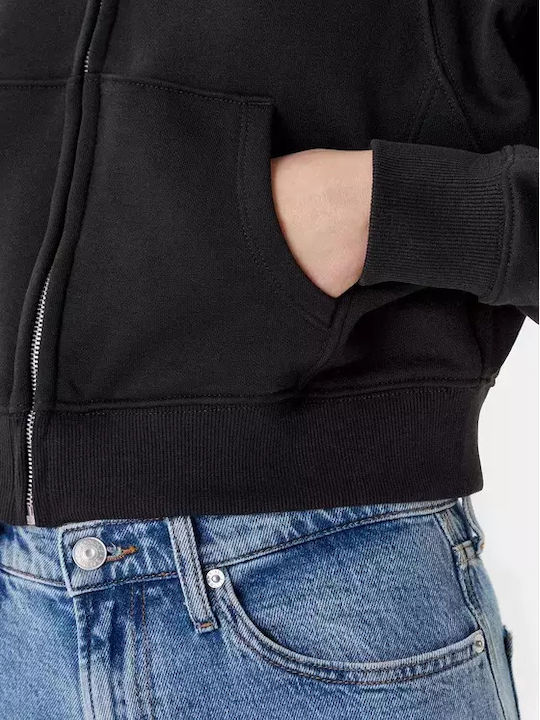 Women's Sweatshirt Jacket Hooded Black
