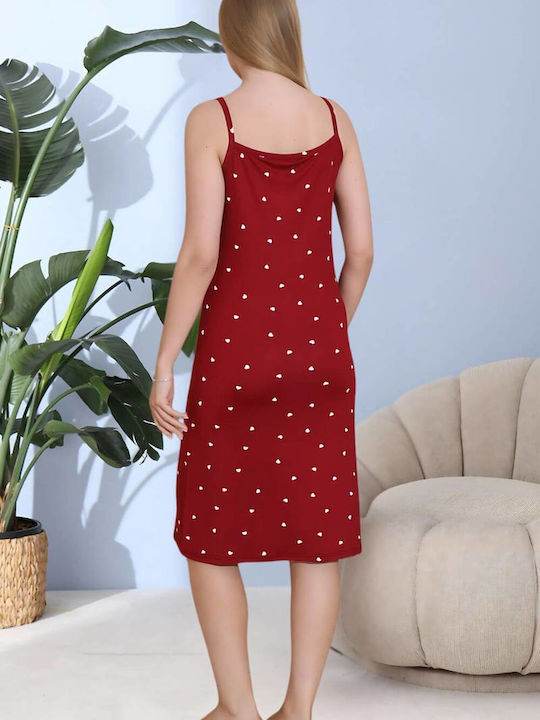 Boyraz Summer Women's Nightdress Burgundy