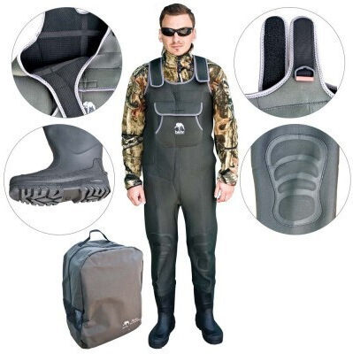 Behr Comfort Cizme De Pescuit Din Neopren Fleece De 4 Mm Cu Sac De Transport Gri