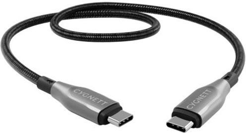 Cygnett USB-C Мъжки Към USB-C Мъжки Брониран Заряд 100W Синхронизация 480 Mbps 50см Черен