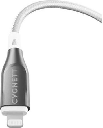 Cygnett Cablu Lightning La USB-A 2,4A 12W Serie Armoured Charge și Sincronizare 1m Alb