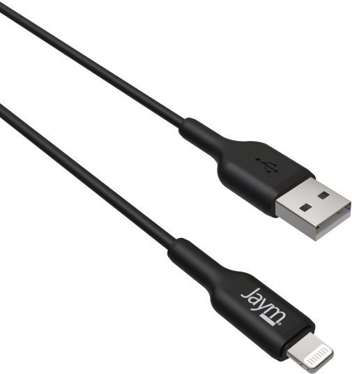 Jaym Usb To Lightning Mfi 2.4a 1m Data Sync Charge Cable Black