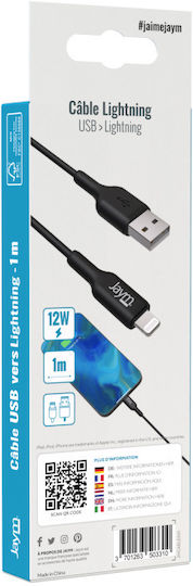 Jaym Usb To Lightning Mfi 2.4a 1m Data Sync Charge Cable Black