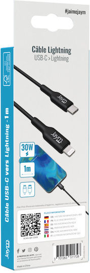 Jaym Usb-C Lightning Mfi Pd 3.0 3A 1M Зареждащ Данни Синхронизация Кабел Черен