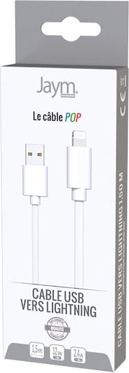 Jaym Lightning To Usb-a 2.4a Charging Synchronization Cable Pop Collection 1.5m White