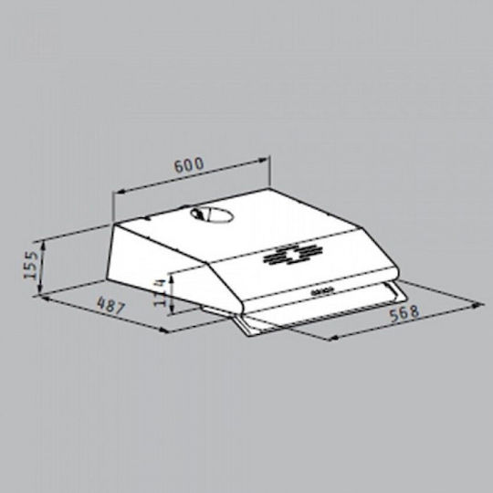 Pyramis Essential Simple with 2 Motors Freestanding Vent Hood 60cm White