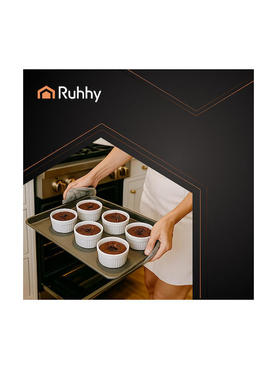 Ruhhy Round Heat-Resistant Cookware for Souffle Ceramic 9cm 6 Pieces