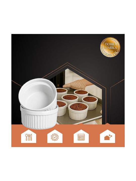 Ruhhy Round Heat-Resistant Cookware for Souffle Ceramic 9cm 6 Pieces