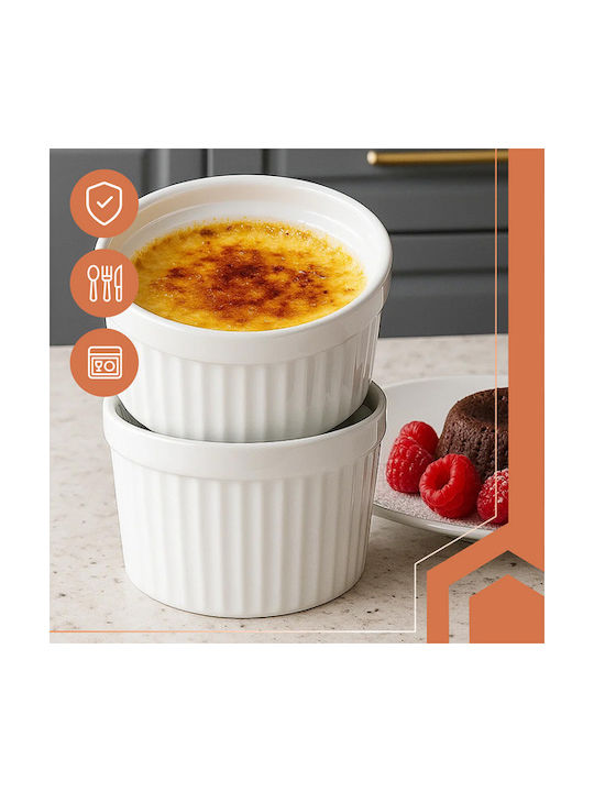 Ruhhy Round Heat-Resistant Cookware for Souffle Ceramic 9cm 6 Pieces