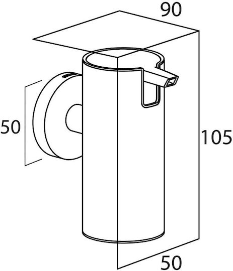 TIGER Wall-mounted Dispenser made of Stainless Steel Gray 75ml