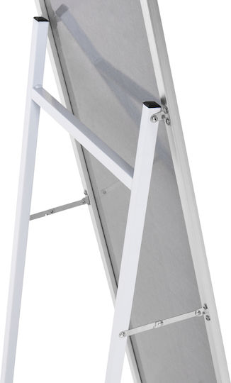HomeMarkt Gewölbter Boden- oder Standspiegel mit Silbernem Aluminiumrahmen