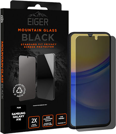 Eiger 2.5d Закалено Стъкло Samsung Galaxy A16 4g 5g Поверителност Ултра Устойчиво Прозрачно Черно