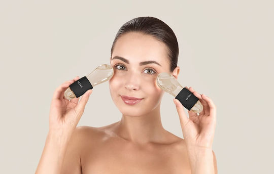 Geske Cool und Warm Duo Augenmassagegerät 7 in 1 Set mit Gesicht-Roller 2 Stück