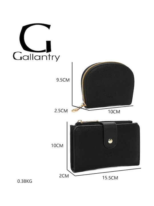 Gallantry Дамски Портфейл Калъф За Карти Комплект Подарък Черен