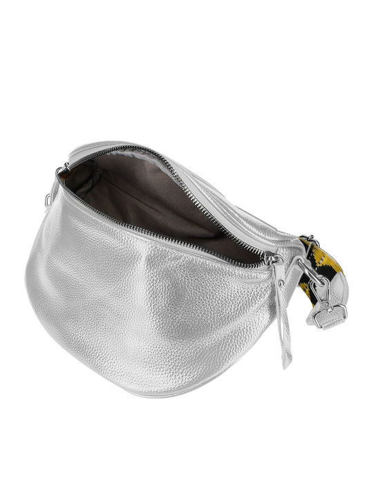 Gallantry Geometric Pattern Crossbody Belt Bag Silver