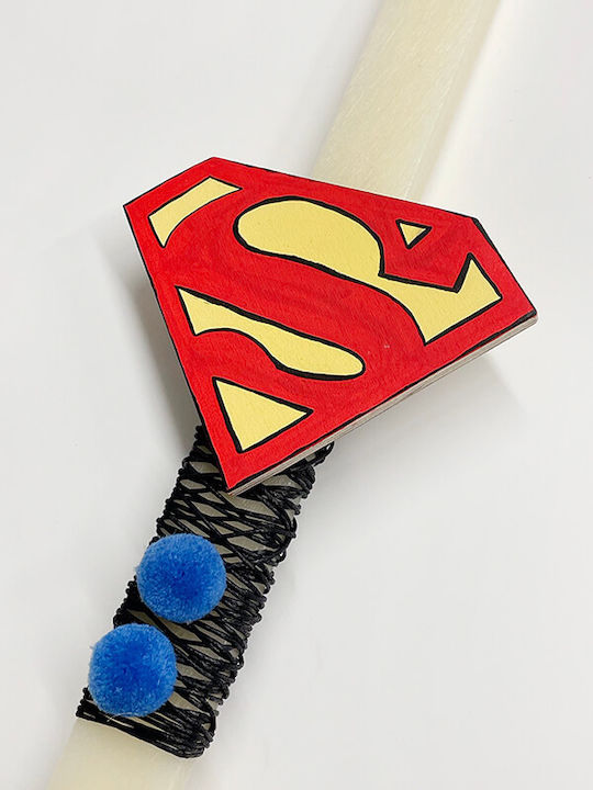 Λαμπάδα Superman Στρογγυλή Μπεζ Λαμπάδα Superman Στρογγυλή Μπεζ