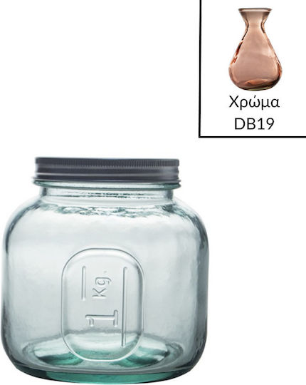Vidrios San Miguel Βάζο Γενικής Χρήσης με Καπάκι Γυάλινο Ροζ 1000ml 1τμχ