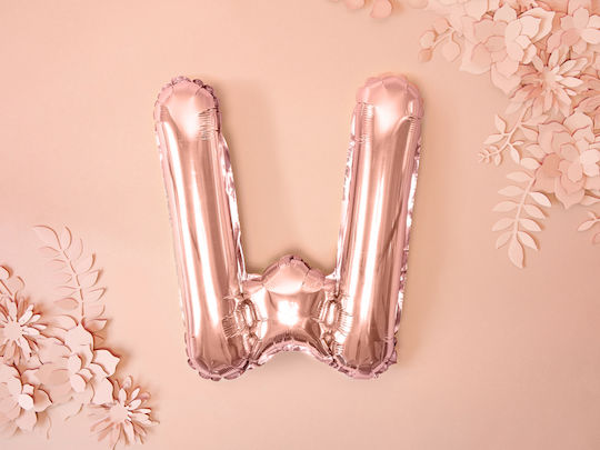 Balloon Foil Letter W Rose Gold 35cm