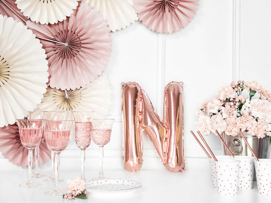Balloon Foil Letter Ν Rose Gold 35cm