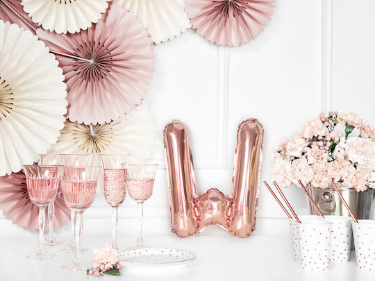 Balloon Foil Letter W Rose Gold 35cm