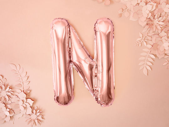 Balloon Foil Letter Ν Rose Gold 35cm