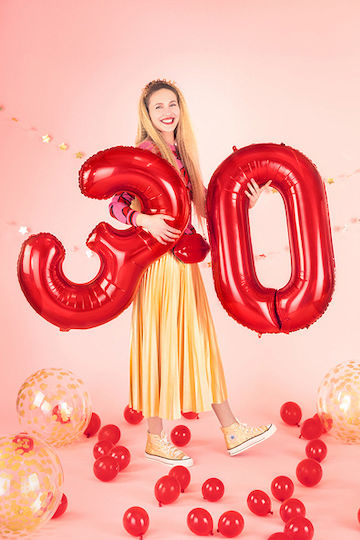Luftballon Folie Jumbo Zahl 8 Rot 86cm