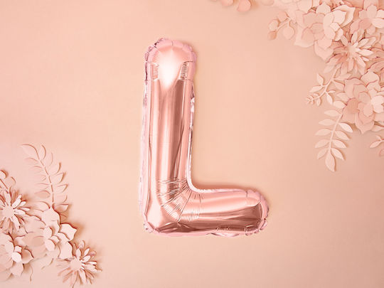 Balloon Foil Letter L Rose Gold 35cm