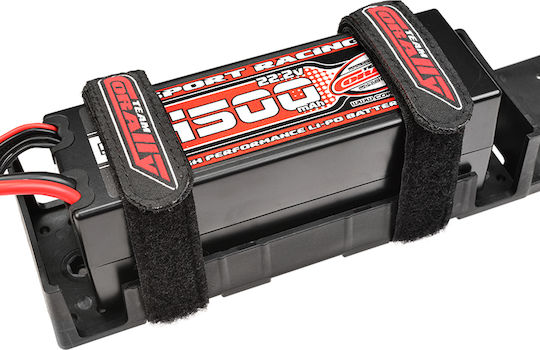 Team Corally Pro Battery Straps 300x20mm Metal Buckle Silicone Anti-slip Strings Black 2 Pieces RC Vehicles Spare Parts