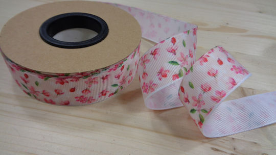 Gro Floral Ribbon Pink 2.5cm 20m Jgrodpx1-x25x20