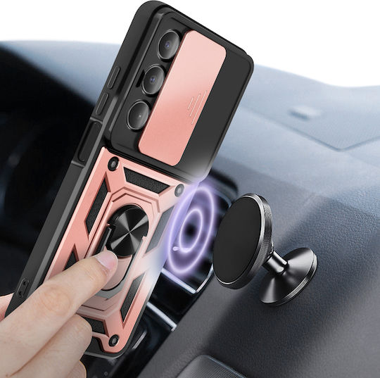 Avizar Case Realme 14x Magnetic Ring Camera Protection Rose Gold