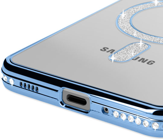 Avizar Diamond Case Samsung Galaxy A16 Magsafe Contour with Strass Light Blue
