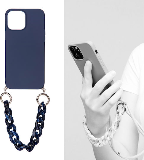 Eko Case iPhone 13 Pro Nylon Cord Resin Chain Blaue